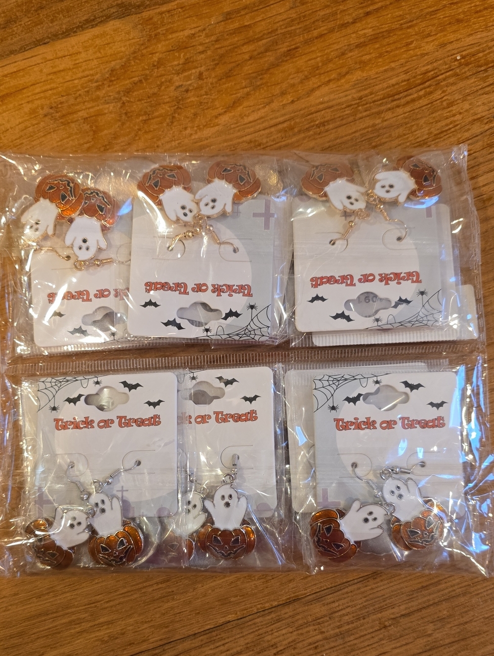 BULK Halloween Ghost & Pumpkin Dangle Earrings - Picture 2 of 3